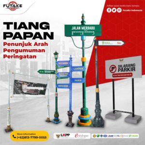tiang papan penunjuk arah pengumuman peringatan