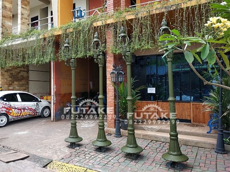 tiang lampu taman tunggal bulat besar berkualitas