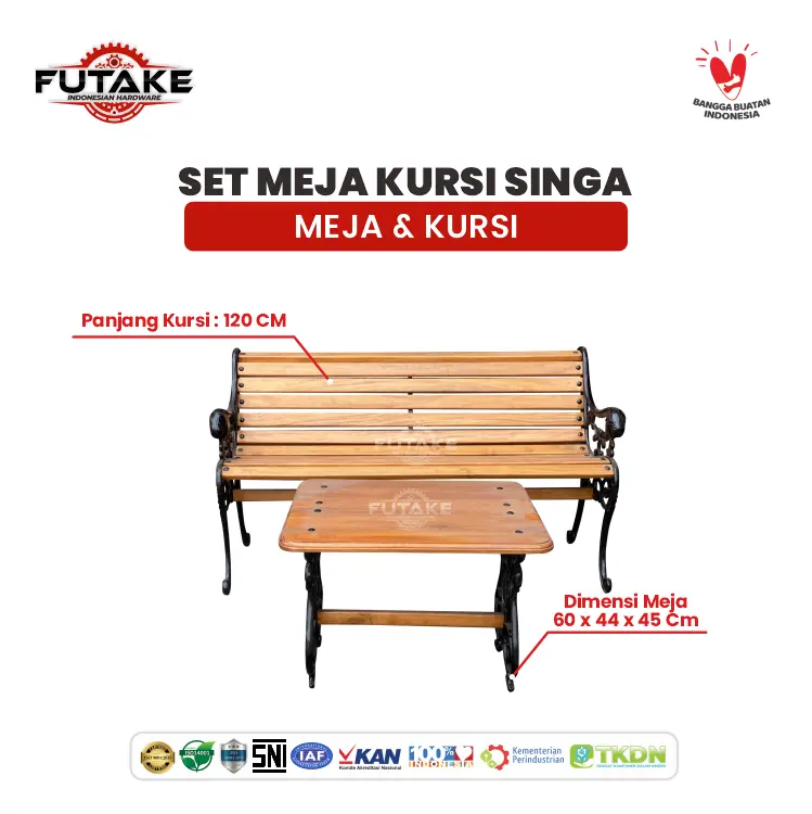 ukuran set meja kursi singa 2