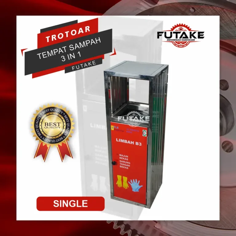 single trotoar tempat sampah 3 in 1