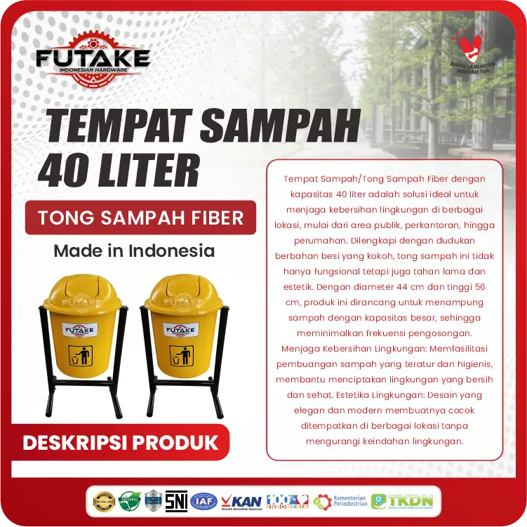 deskripsi produk tempat sampah 40 liter