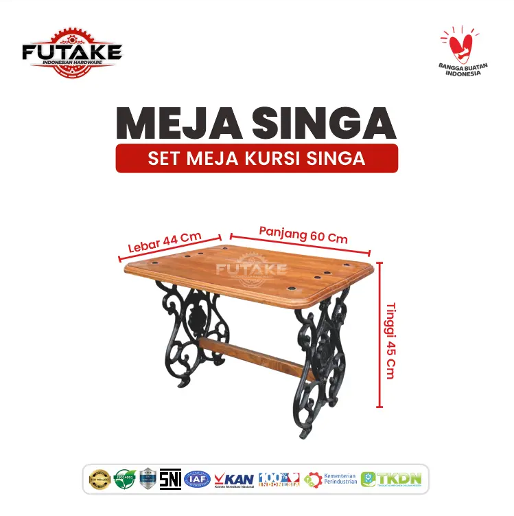 ukuran meja singa