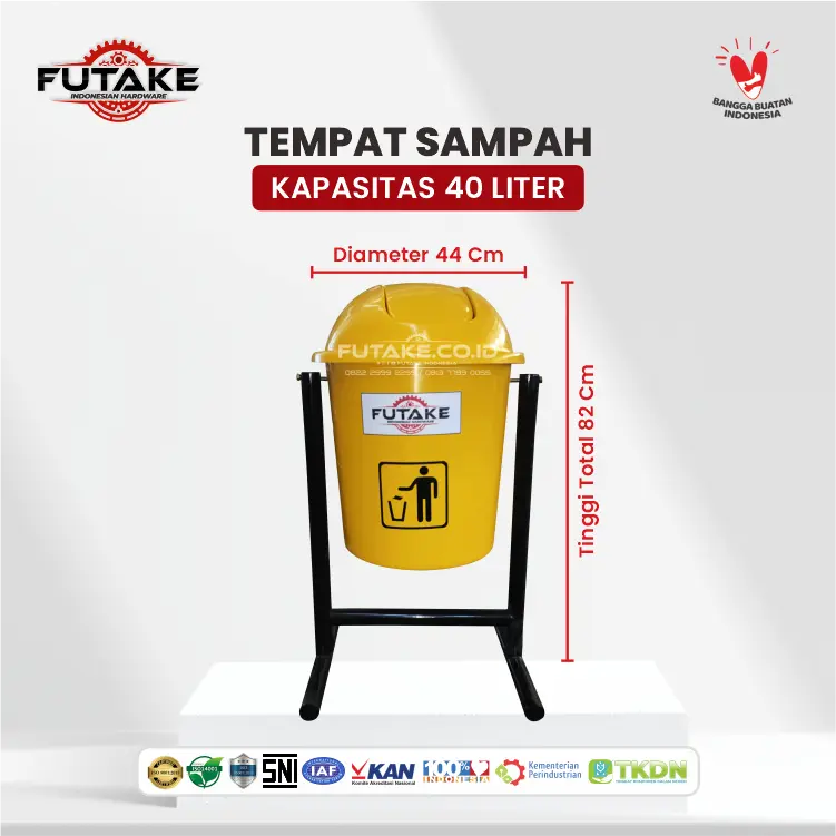 ukuran tempat sampah kapasitas 40 liter