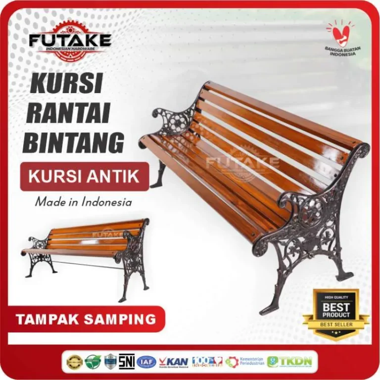 kursi rantai bintang antik tampak samping