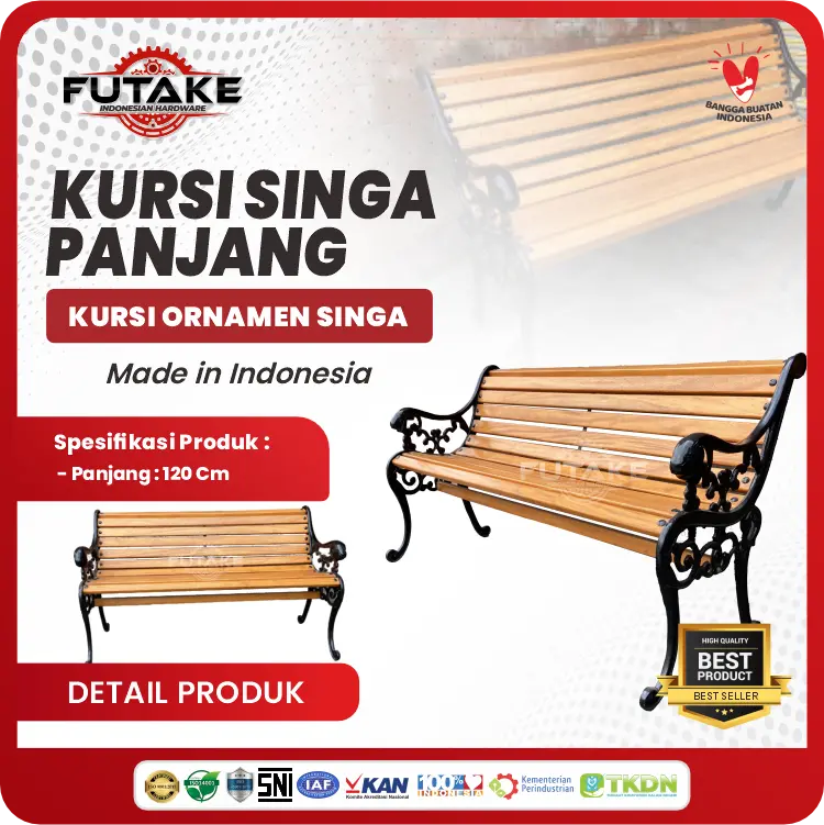 spesifikasi ukuran detail kursi singa panjang