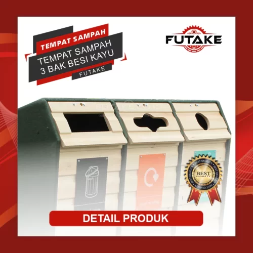 Tempat Sampah plat besi 3 in 1