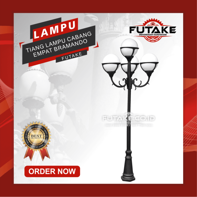 tiang lampu cabang empat bramando
