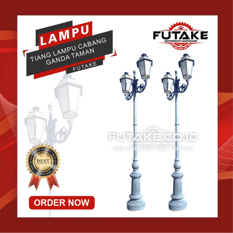 tiang lampu cabang ganda taman
