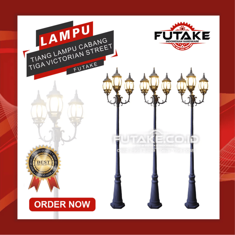 tiang lampu cabang tiga victorian street