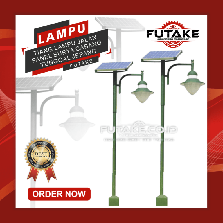tiang lampu jalan panel surya cabang tunggal tunggal jepang