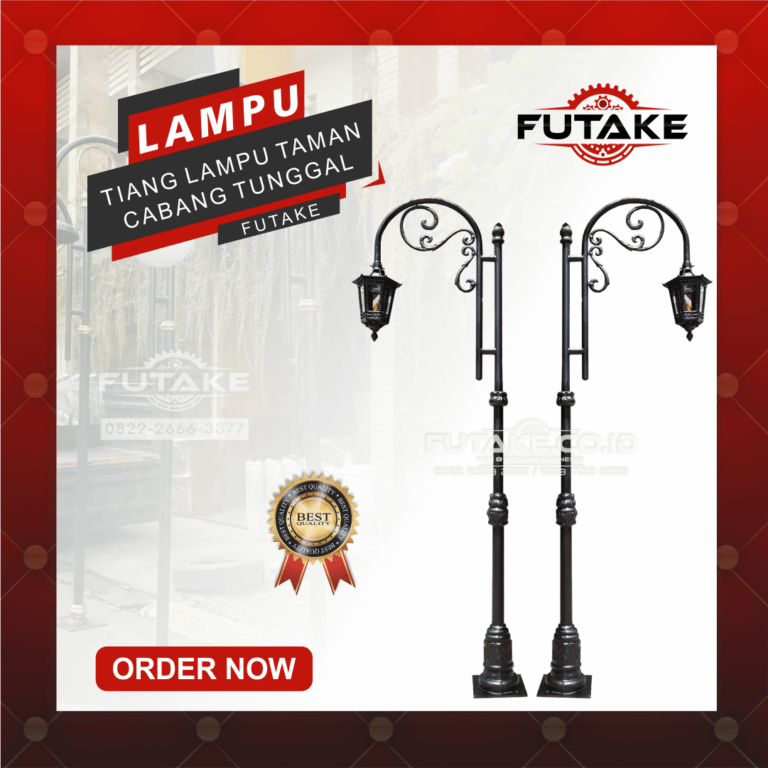 tiang lampu taman cabang tunggal