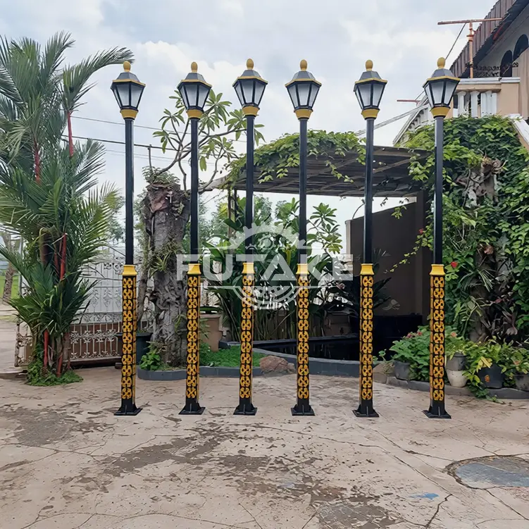 tiang lampu jalan heksagonal tunggal