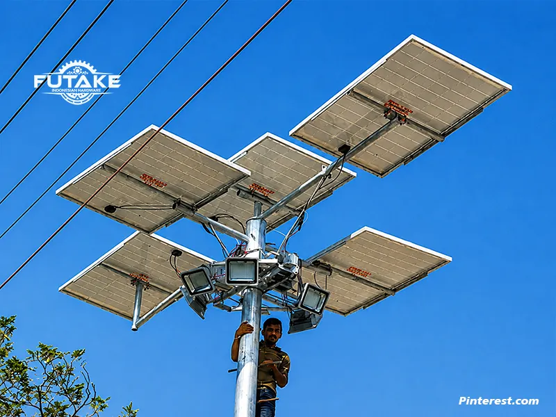 pemasangan tiang pju solar cell