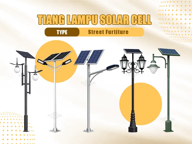 tiang lampu solar cell custom
