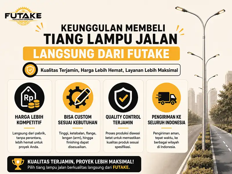 keunggulan beli tiang lampu jalan langsung dari produsen futake