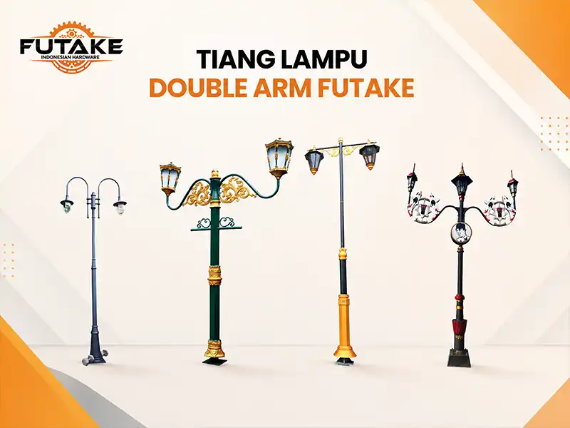 Tiang lampu double arm dari Futakepedestrian untuk berbagai kebutuhan proyek